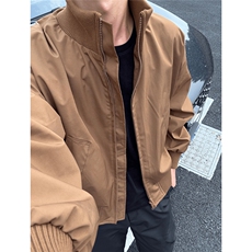 现货26春装美拉德立领飞行夹克纯色复古廓形高街棒球服外套，男装夹克，电商A486-1