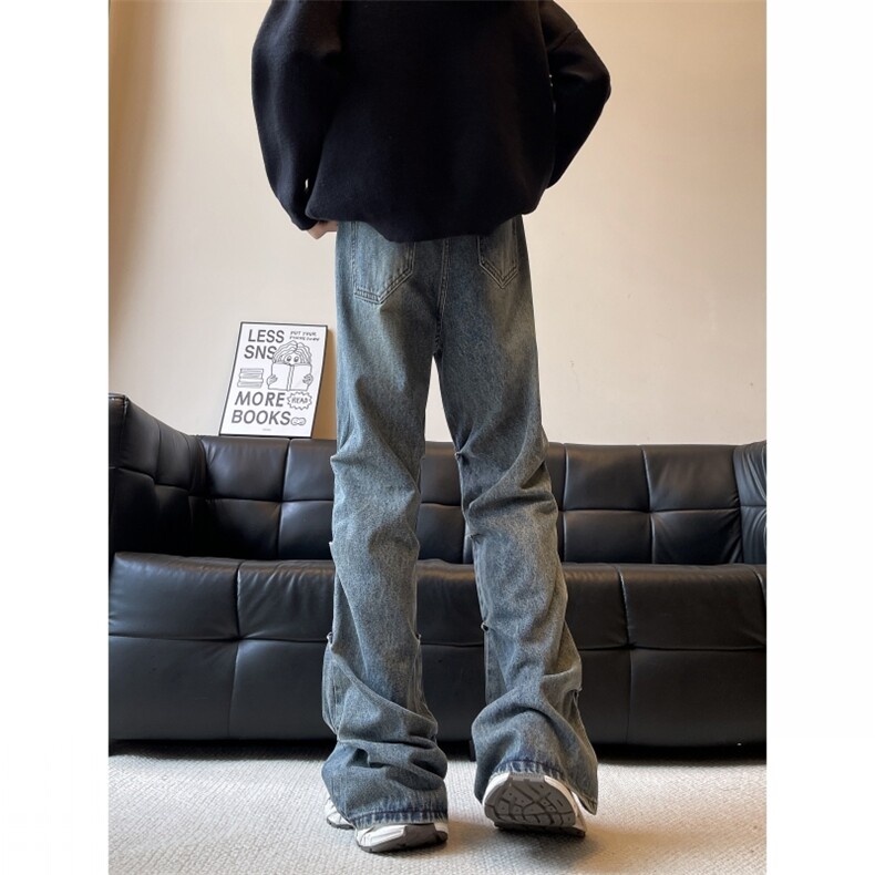 美式高街牛仔裤男女潮牌炸街休闲裤N8115/P49,男装休闲裤,电商D202-1