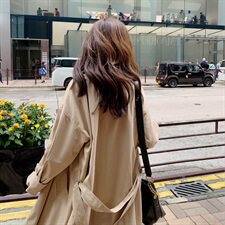 现货秋季新款2色！双排扣系带风衣外套207-8653-P125控178，女装风衣，卡莱