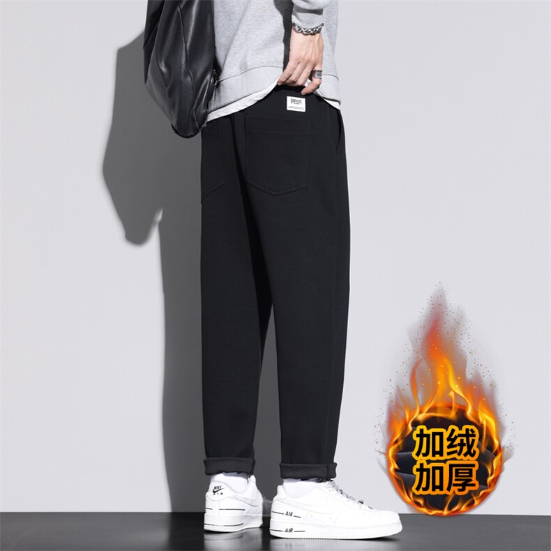 特批秋冬新款宽松直筒休闲裤男加厚潮流美式长裤J830-P40/加绒P50,男装卫衣,星座509