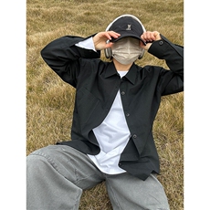 棉纯棉衬衫成衣水洗休闲韩版美式衬衫宽松纯色衬衣GC27-P35，男装衬衫，星座301C-5