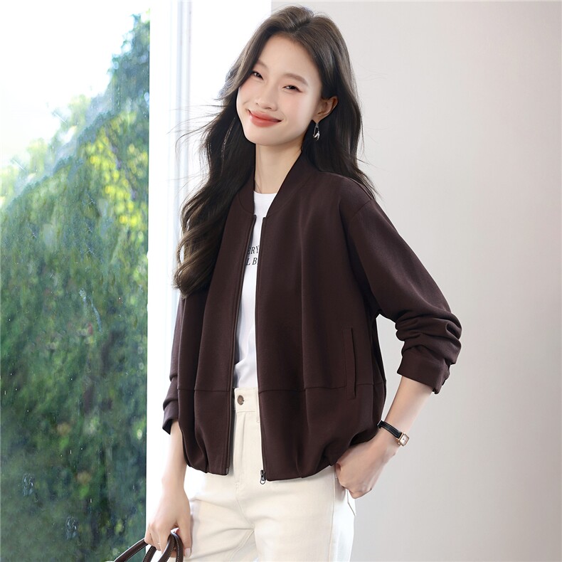 休闲立领短外套女2025早春秋新款百搭显瘦流行棒球服夹克上衣,女装短外套,涵誉