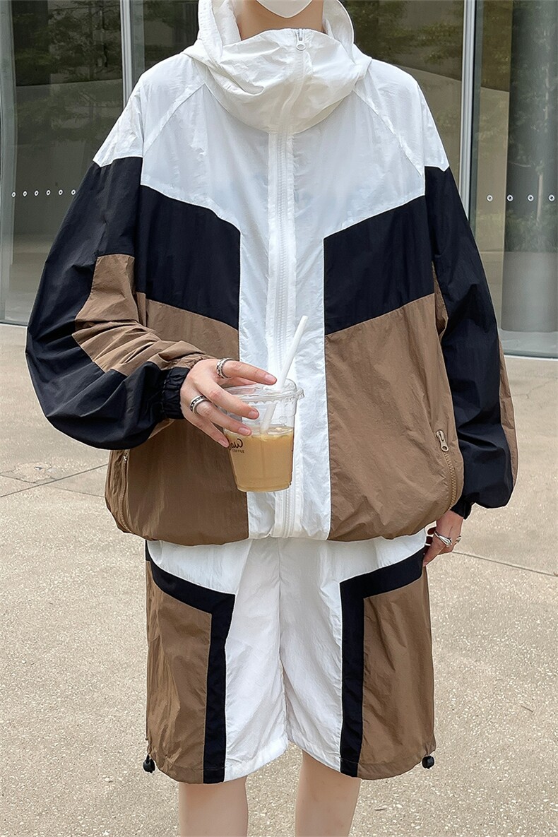 夏季连帽夹克衫防晒服套装运动风时尚防晒衣男XZ514-2-1612-P98,男装防晒衣,星座514-2(原B239)