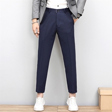 藏青色九分裤