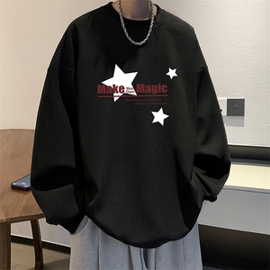 5XL华夫格卫衣男大码胖子圆领长袖t恤 HW76379-P30加绒款-P40图片