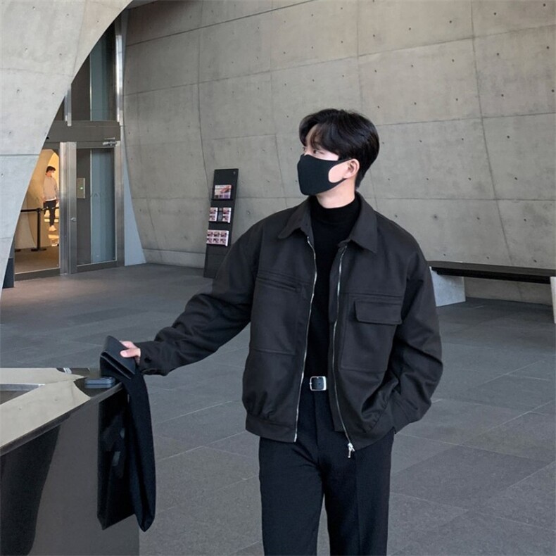 816B-WT038-P115 冬季韩男士翻领棉衣宽松棉服外套图片