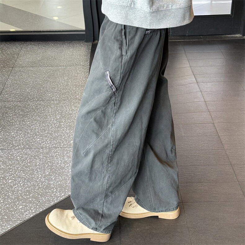 611-3BK008特价P60美式1复古水洗宽松阔腿弯刀男女休闲工装裤,男装休闲裤,星座1218（原611-3）