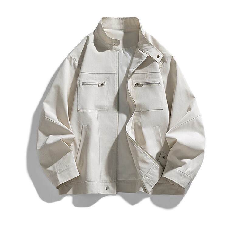 26春装高品质老钱风立领夹克外套男女美式潮牌拉链工装风宽松上衣，男装夹克，电商A486