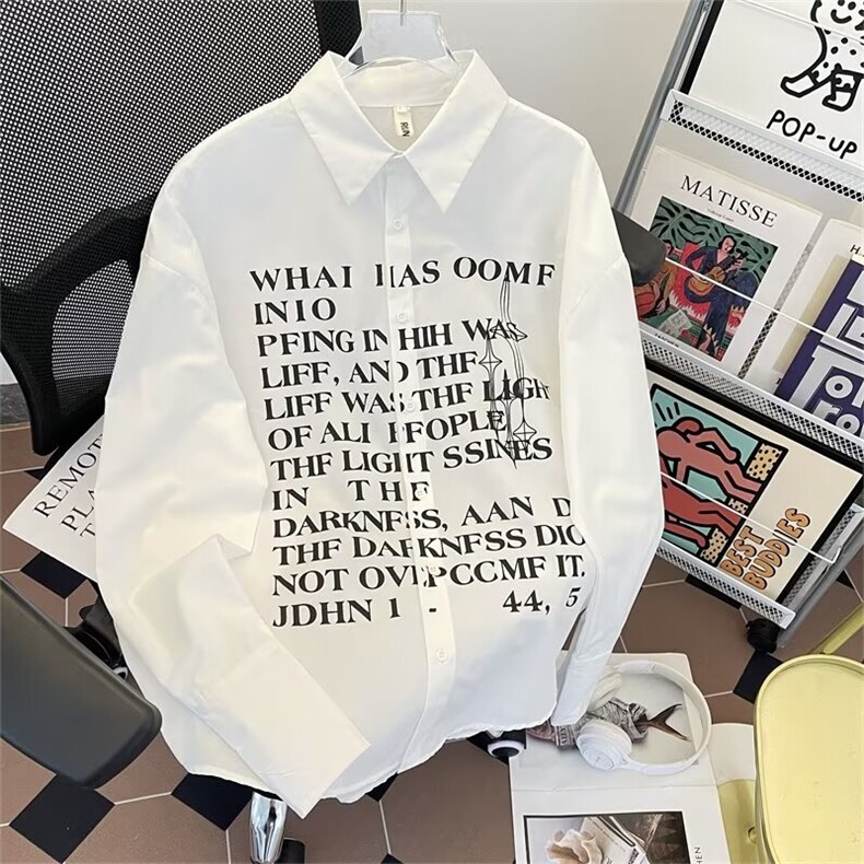 美式高街字母印花长袖衬衫YC329P38,男装衬衫,星座1116-2