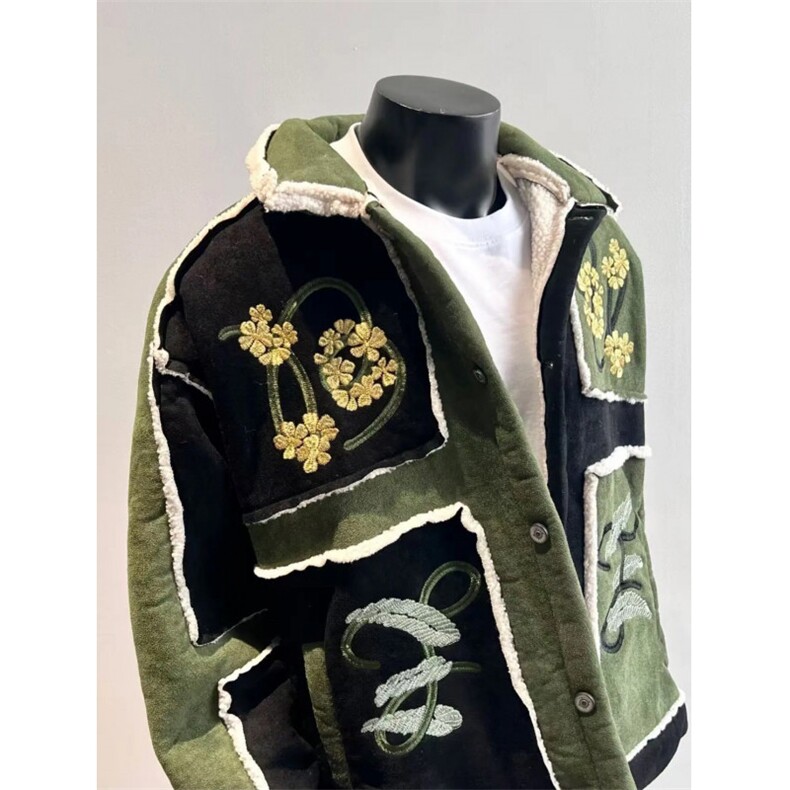 706-1-MY531-P118冬季男士拼接撞色翻领棉衣复古保暖棉服外套,男装棉衣,星座706-1