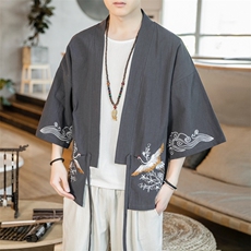 F861P55咖啡厅2024春夏装新款风绣花百搭宽松汉服大码外套，男装T恤，电商A026