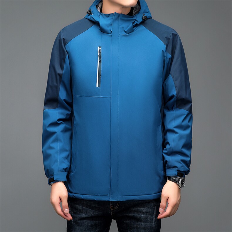 秋冬连帽男加绒冲锋衣外套加厚休闲抗风户外运动服BSN3066-P100,男装棉衣,星座1105-3
