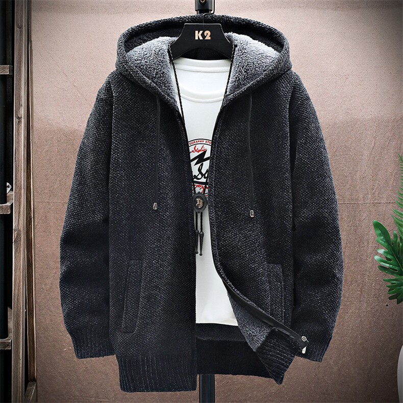 品质好秋冬季新款男士休闲连帽毛衣外套百搭加绒夹克8898-P50元,男装针织衫/毛衣,星座1706