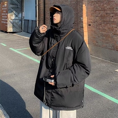 冬季潮牌工装袄拼色连帽衣宽松加厚保暖服外套男W6480-P85，男装棉衣，星座512-3