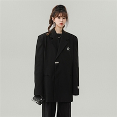 1中性金属搭扣大码M-5XL西服女96%聚酯纤维4%氨纶XF77068P85控128，男装西服，星座226-2