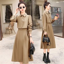 长袖连衣裙女春秋2025春秋新款气质高级感法式马甲衬衫裙子，女装连衣裙，半夏