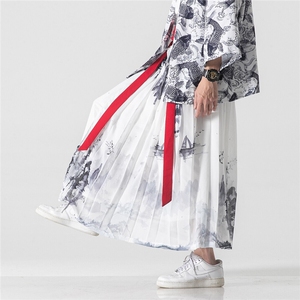 夏季风汉服古风仙气一片式裙裤中性百褶马面裙情侣K180/P75,李一桐牛仔衣穿搭图片