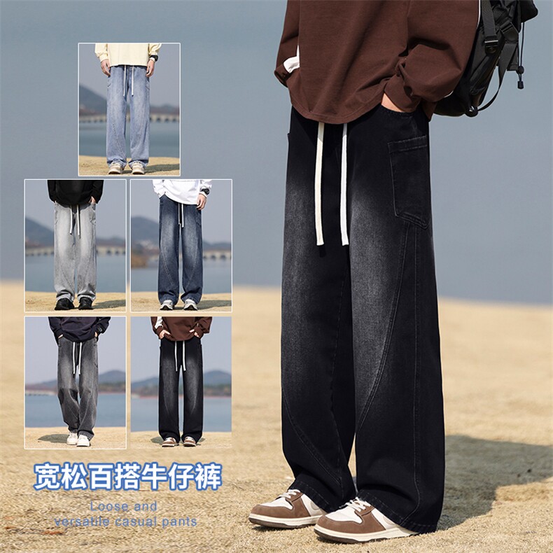 【现货】2025年秋季新款美式复古工装口袋拼接宽松直筒裤818-P50，男装工装外套，星座1006-1