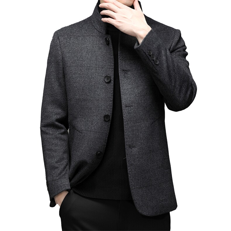 中年纯色绵羊毛棉衣加厚保暖冬季爸爸冬装外套棉服HM8219-P245,男装棉衣,电商B212（原钱塘6029）