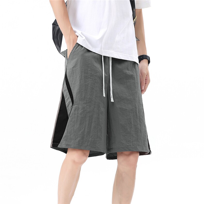 美式高阶夏季ins风冰丝凉感拼色舒适短裤情侣五分裤 K502526 TP25图片
