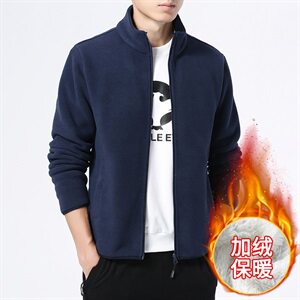 M-8XL男大码立领加绒加厚摇粒绒夹克外套 5032-1_9810图片
