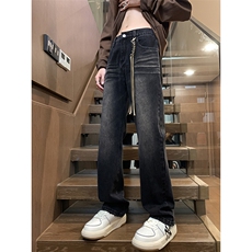 美式ins高街hiphop重工艺水洗微喇复古蓝牛仔裤货号K2320P55控78，男装牛仔裤，电商A063