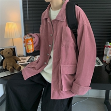 秋冬港风复古灯芯绒夹克多口袋工装外套宽松百搭潮情侣H203/P85，男装夹克，钱塘713