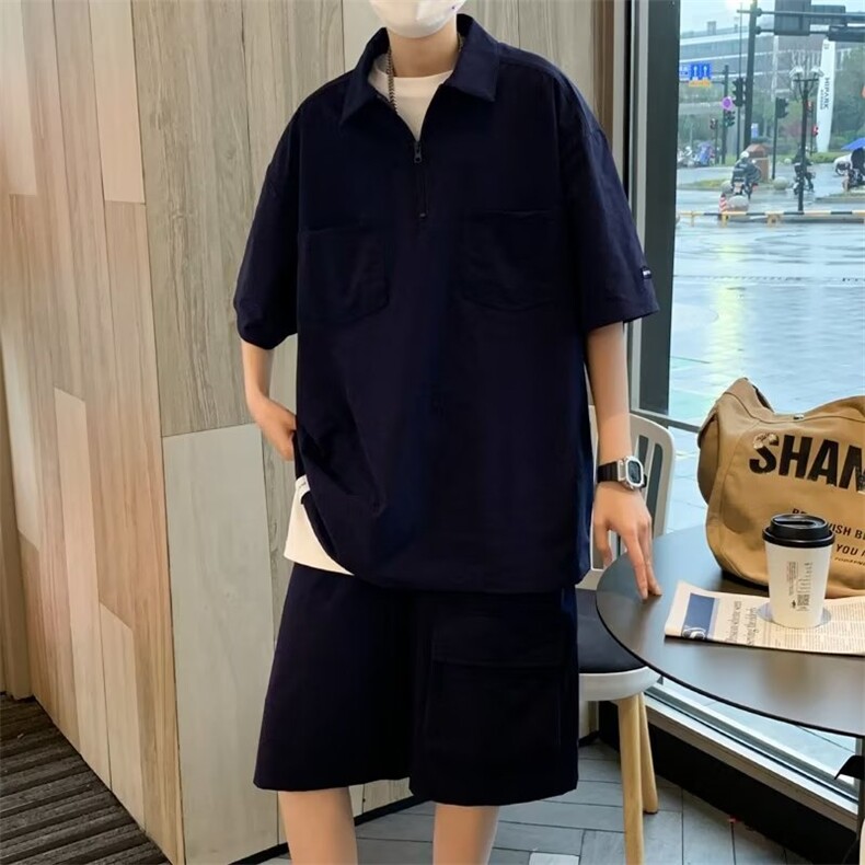 高街中性风男潮流休闲套装宽松套装运动套装GA04P50,男装休闲套装,星座1116-2