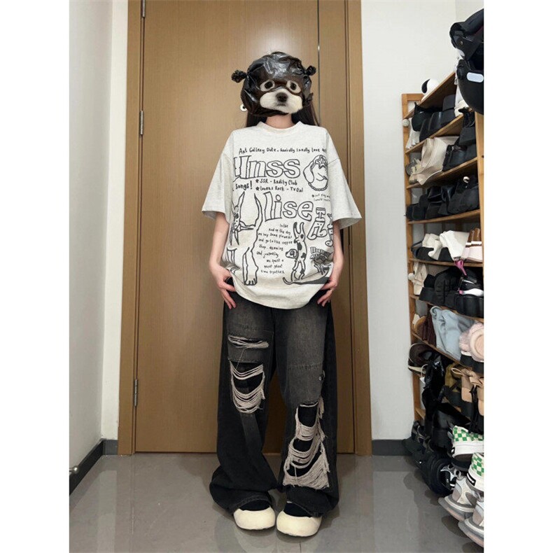 【有货】BK895CC-特P27卡通涂鸦小狗印花短袖T恤男女,男装T恤,星座1007（原301D）