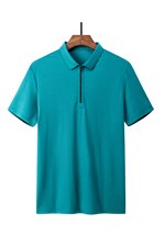 男士短袖t恤潮流休闲2023夏季新款立领拉链衣服夏天上衣，男装T恤，电商B212（原钱塘6029）