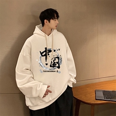 纯棉连帽卫衣男大码运动帽衫宽松薄WY2134-P35，男装卫衣，电商A040