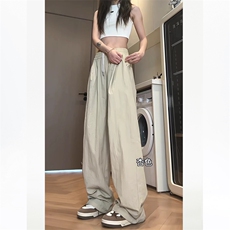 K826-P30夏季多巴胺男女情侣款休闲裤宽松直筒拖地裤沙滩速干裤，男装休闲裤，电商B327
