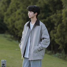 2025秋装两面穿条纹外套男大码休闲夹克JK92P65，男装夹克，电商C323