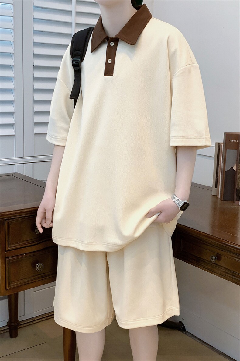 夏上新青少年时尚翻领T恤套装运动休闲Polo衫男女7808-P70控价98,男装Polo衫,电商A441-1