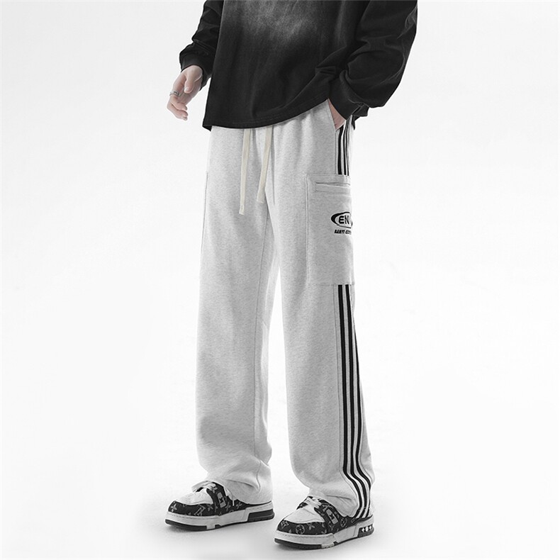 刺绣运动裤C5392-TP65控价88男裤春季条纹撞色直筒休闲直筒卫裤,男装休闲裤,电商A102-1