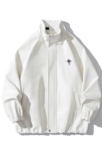 白底鳄鱼纹可拆卸胸针后片四芒星大码M-5XL夹克男JK77750P85控118图片