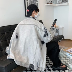 高街做旧破洞牛仔外套男士潮牌休闲夹克美式宽松痞帅上衣JN03-P65图片