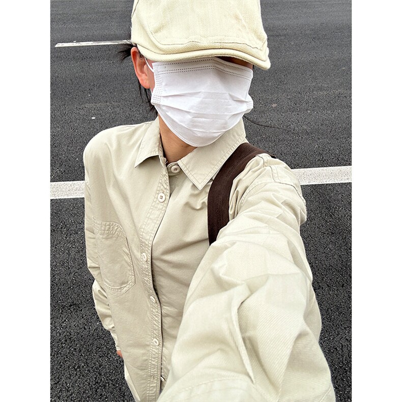 棉纯棉衬衫成衣水洗休闲韩版美式衬衫宽松纯色衬衣GC27-P35,男装衬衫,星座301C-5