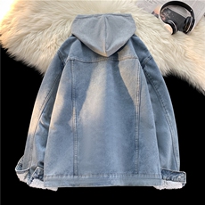 JK3029J加绒-P95-限价138M-5XL羊羔连帽毛外套牛仔棉服冬装大码，男装棉衣，星座116