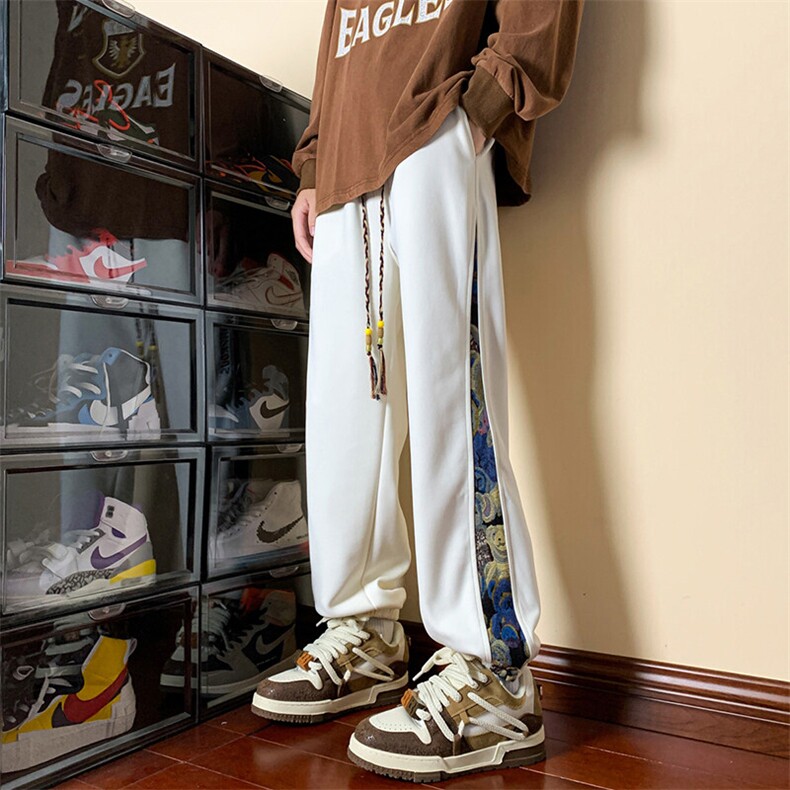 潮流大码宽松小熊拼接束脚休闲长裤运动裤K8460-P30【特价】，女装休闲裤，电商A007