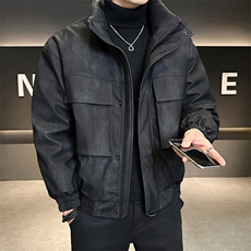 新标90白鸭绒2025年时尚潮流保暖皮羽绒服男YR6065-P260，男装羽绒服，电商D240-242