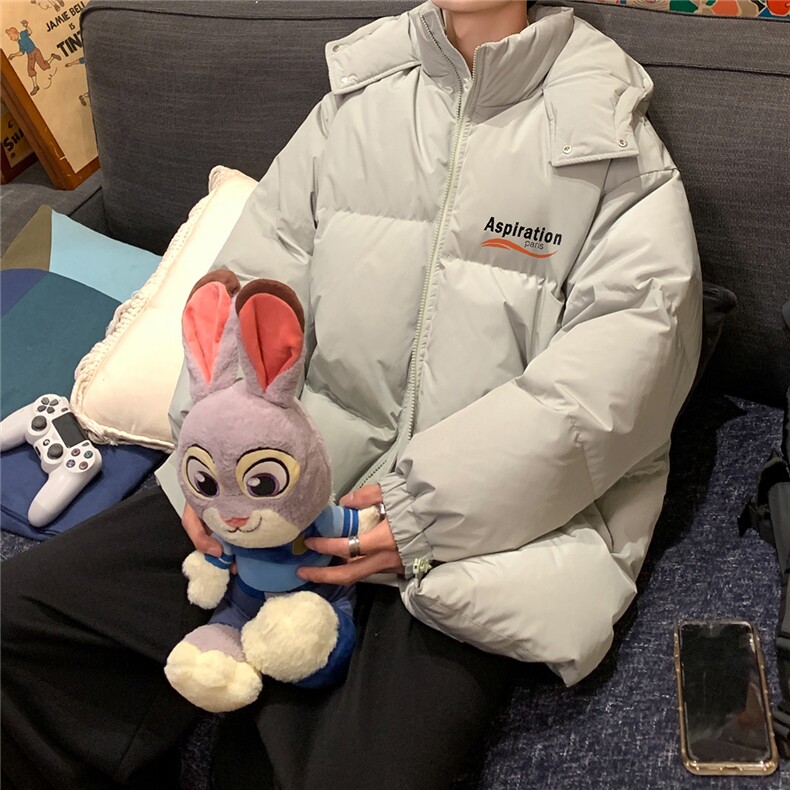 港风民宿个性字母印花休闲百搭连帽棉服A247-MY227特批95控158,男装棉衣,电商A247