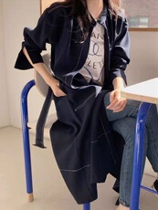 2025夏季新款宽松赫本风腰带大码中长款连衣裙女，女装连衣裙，织己羊绒