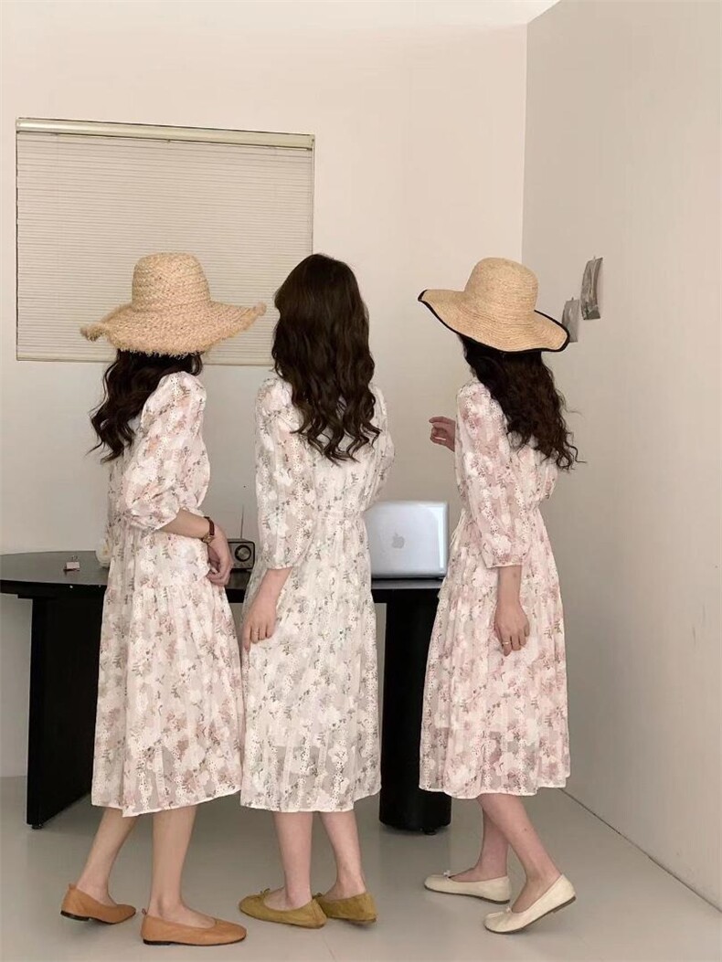 春装重工蕾丝面料连衣裙，女装连衣裙，佳其