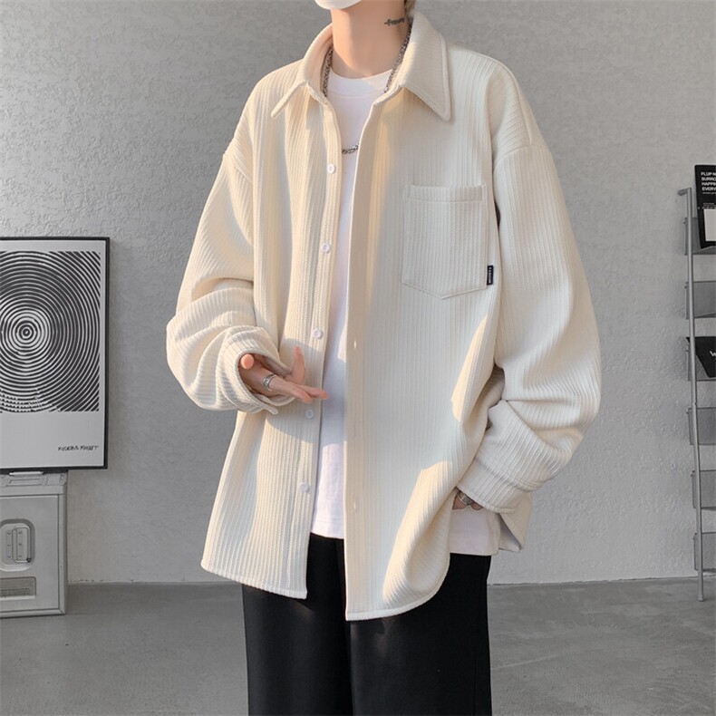 M-8XL秋冬款加绒衬衫加肥加大码纯色复古外套加厚上衣CS9003/P58，男装衬衫，电商B238