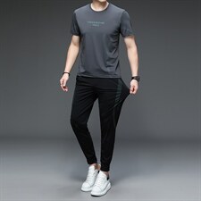 运动套装男士两件套2023夏季新款爸爸装夏装中老年T恤短袖长裤，男装休闲套装，电商B212（原钱塘6029）