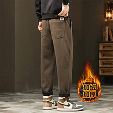 特批休闲裤男款舒适百搭卫裤宽松微锥直筒长裤子J830-P40/加绒P50，男装休闲裤，星座509