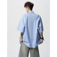 CS1128-P60控98高品质夏季新款设计感大码冰丝短袖情侣衬衫，男装衬衫，电商A059