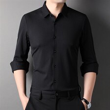 CE826钱塘2020-2春秋薄款商务休闲条纹简约中年男士长袖衬衫P72，男装衬衫，钱塘207-2