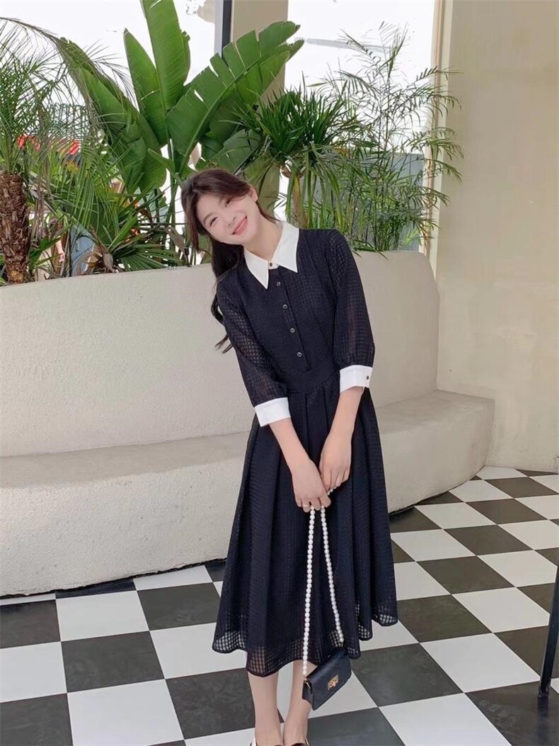 现货夏装精品连衣裙华夫格肌理面料，女装连衣裙，伊奈秀E∩ΛXU(5F)